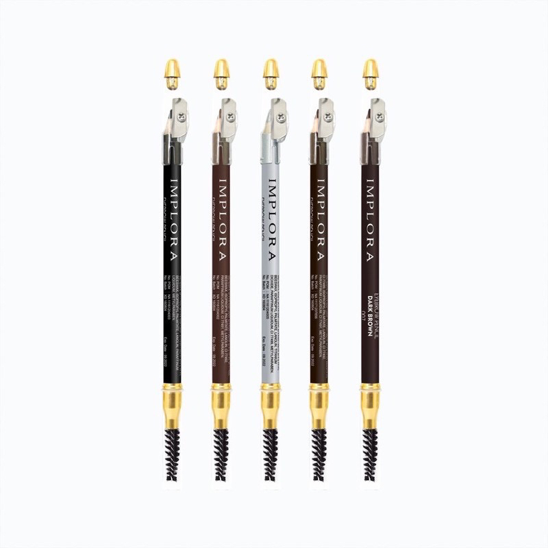 Pensil Alis Implora / Eybrow Pencill Warna Black/brown/Silver Murah