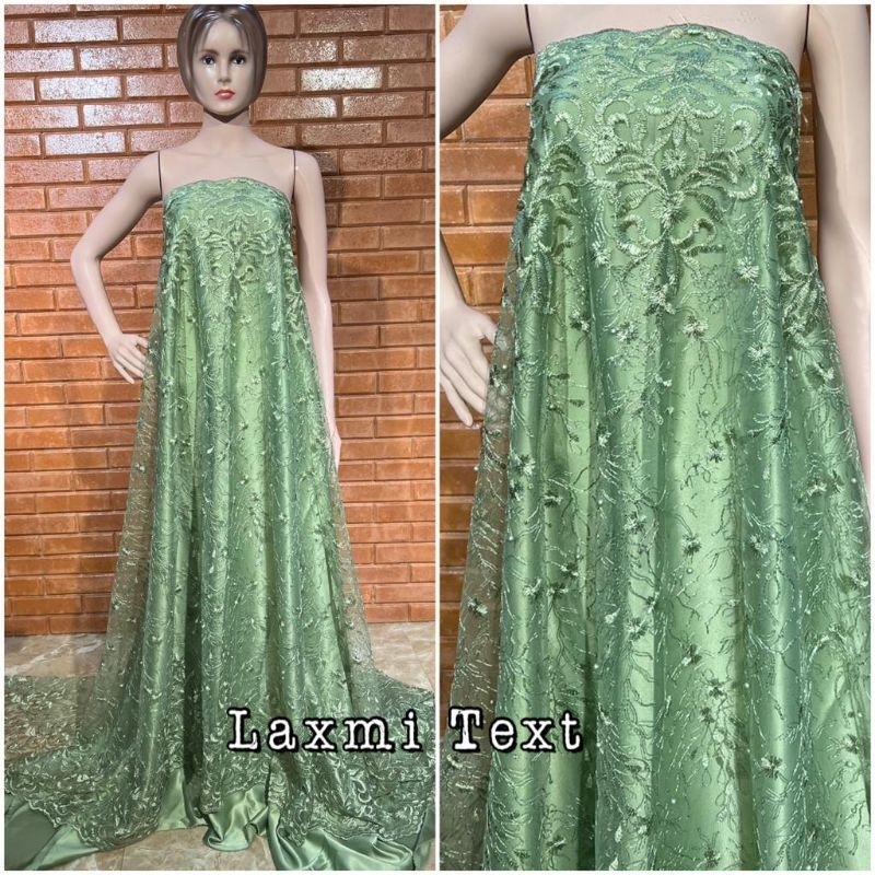 Kain tile akar renda new / bahan tulle/ cocok untuk dress Tunik gaun pengantin seragaman dll TERMURAH