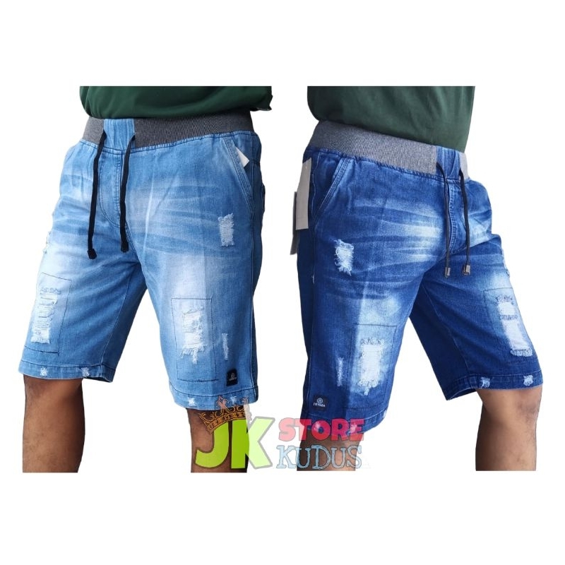 Celana jeans Kolor pendek pria terbaru rip bioblitz