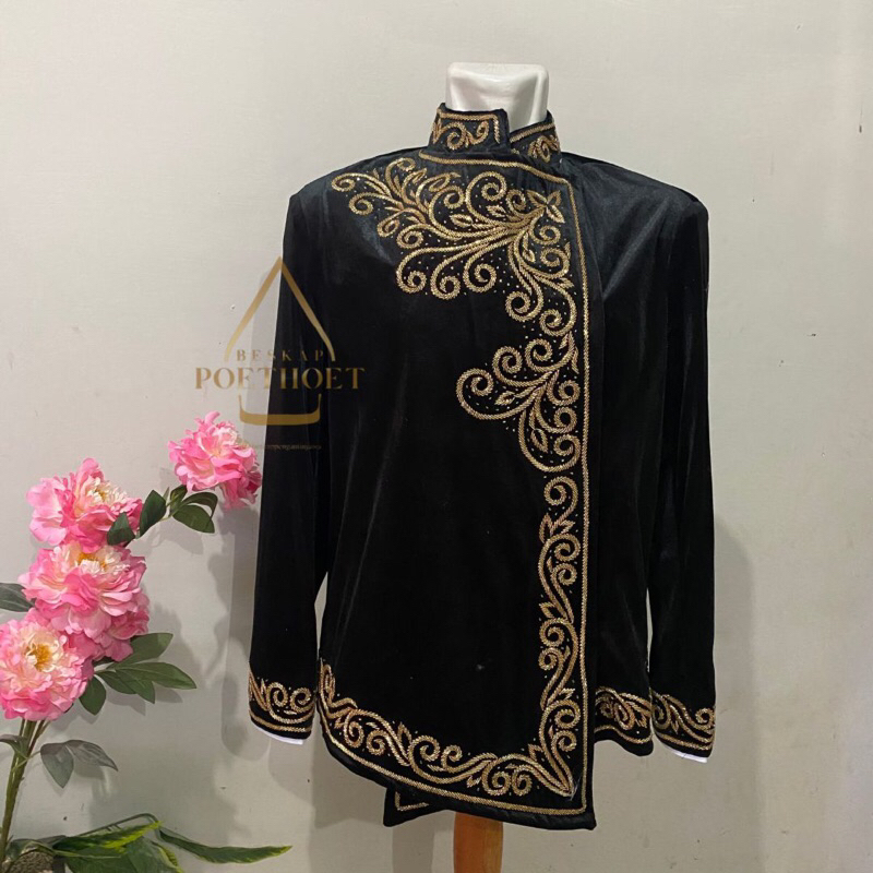JAS BESKAP PENGANTIN JAWA SURJAN JOGJA BLUDRU HITAM / BAJU MANTEN PAYET