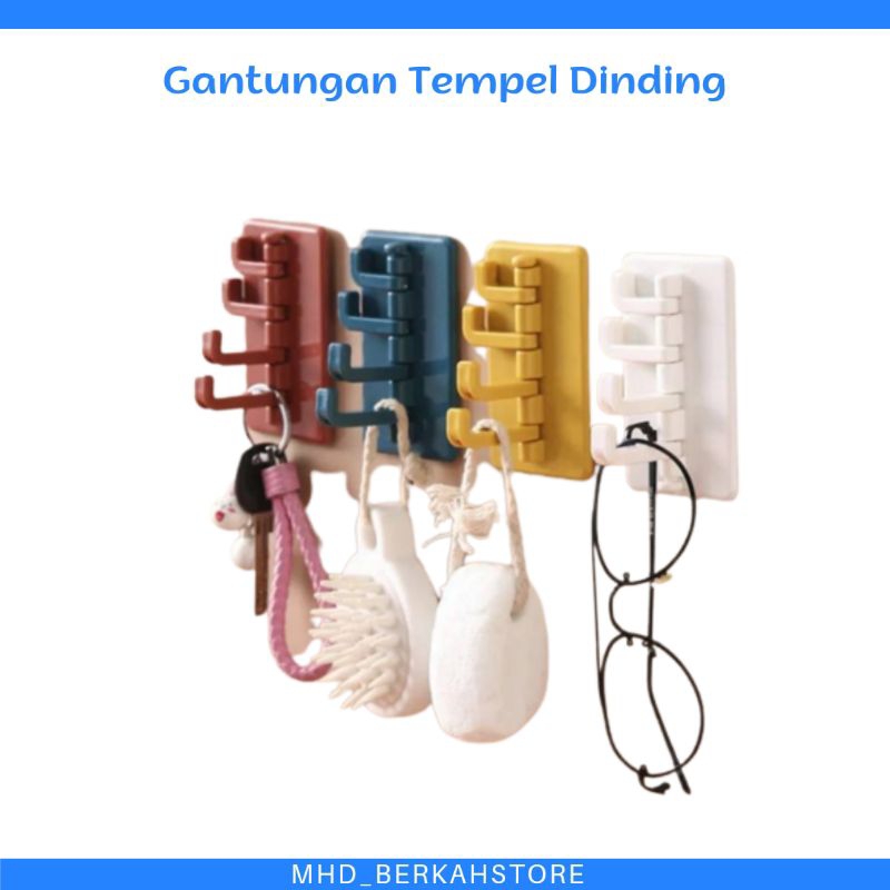 Gantungan Tempel Dinding Lipat 4 Pengait | Gantungan dinding lipat murah | Gantungan dinding lipat lucu aesthetic