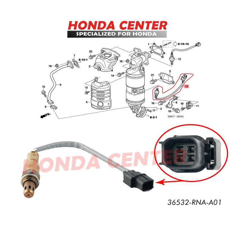 sensor oxygen sensor oksigen oxigen s2 02 gas buang knalpot honda civic fd  2006 2007 2008 2009 2010 2011 2012 2013 2014 2015 1800cc crv gen3 gen4 2007 2008 2009 2010 2011 2012 2013 2014 2015 2016 2000cc 36532-RNA-A01