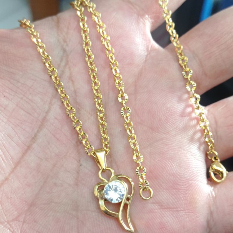 kalung titanium anti luntur perhiasan wanita