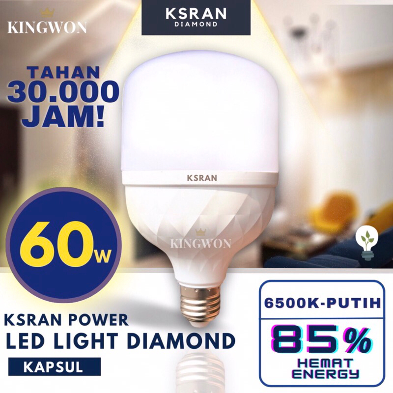 LAMPU LED 60 WATT JUMBO TABUNG/ LAMPU BOHLAM KAPSUL SUPER TERANG CAHAY