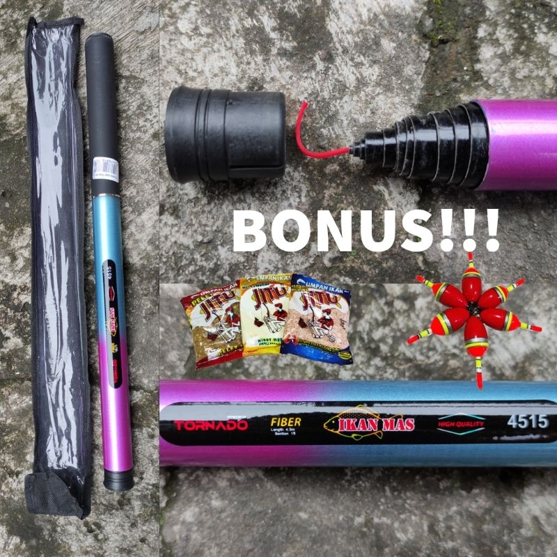 Joran Tegek Tornado Ikan Mas Ruas Pendek