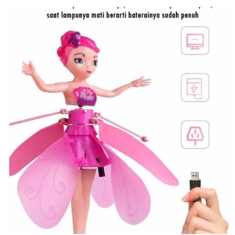 Mainan Peri Boneka Terbang Pink