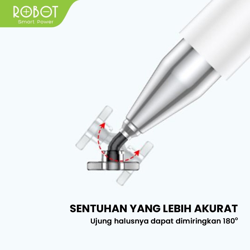 ROBOT RSP01 Universal 2 in 1 Capacitive Stylus Pen for Mobile and Tablet PC White BY SEN