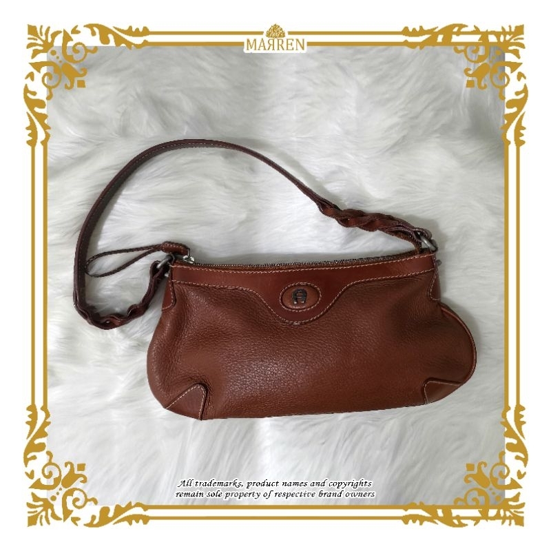 Shoulder Bag AIGNER Leather Brown Vintage
