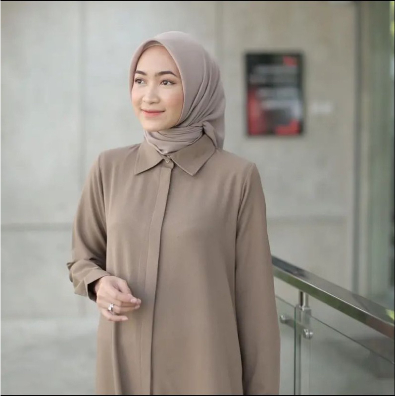 Rayya tunik Rayon Twill Kenari Premium HQ Bahan Rayon twill kenari impor Premium HQ Kancing dalam aktif Ld 100  Pb 115 Max BB 68kg Rekomendasi tinggi badan 150-168cm