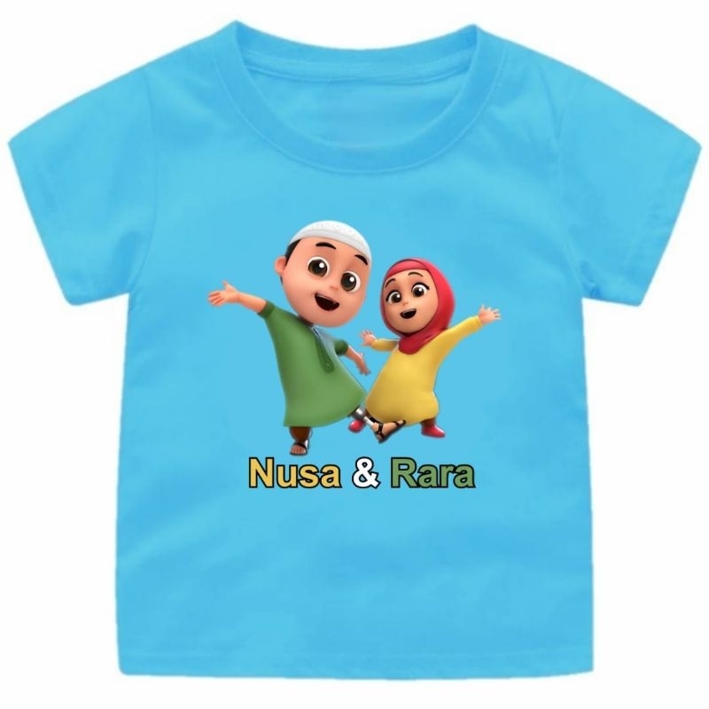 BAJU KAOS ANAK CEWEK-COWOK NUSA DAN RARA 1-12TAHUN UKURAN.S.M.L.XL.XXL.3XL/PAKAIAN ANAK ANAK