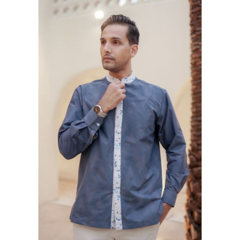 BENANG JARUM SENSE OF SERENITY SERIES BARRI SHIRT BLUE SIZE S