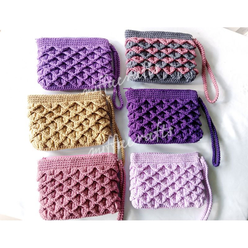 Dompet Rajut Wanita Motif Crocodile