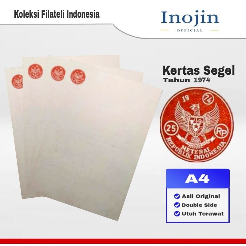 

Kertas Segel Tahun 1974 Double Side Asli Original