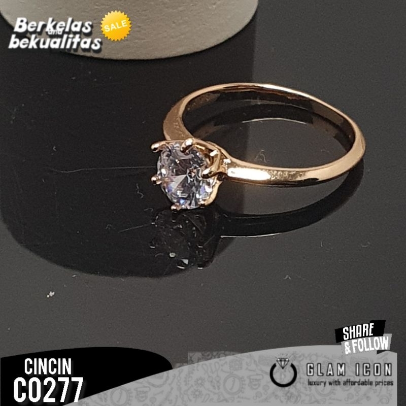 Cincin Wanita Motif Simple grip lima mata satu C0277 CCG