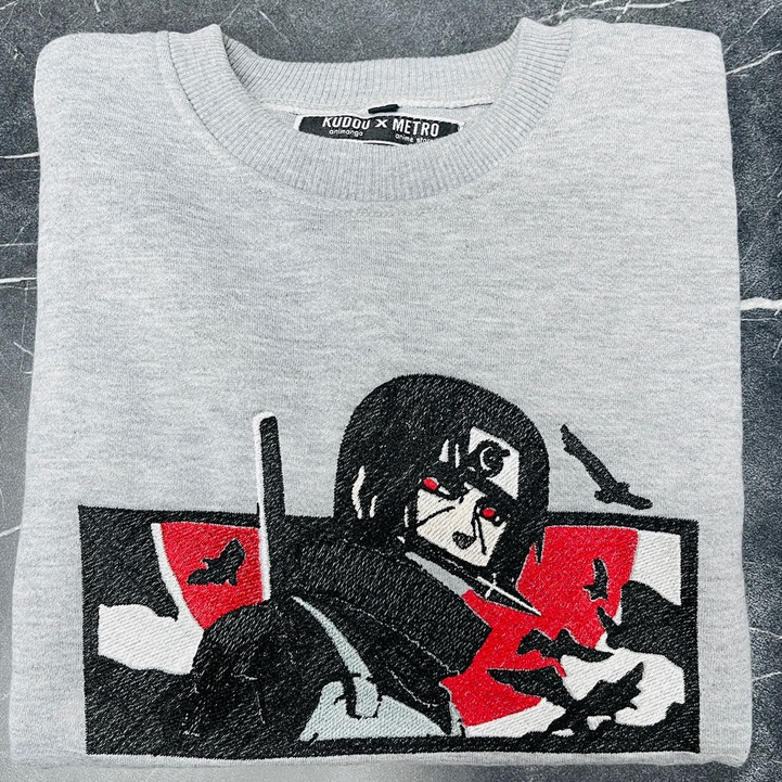 Crewneck Itachi Embroidery Anime Manga Naruto Premium Unisex