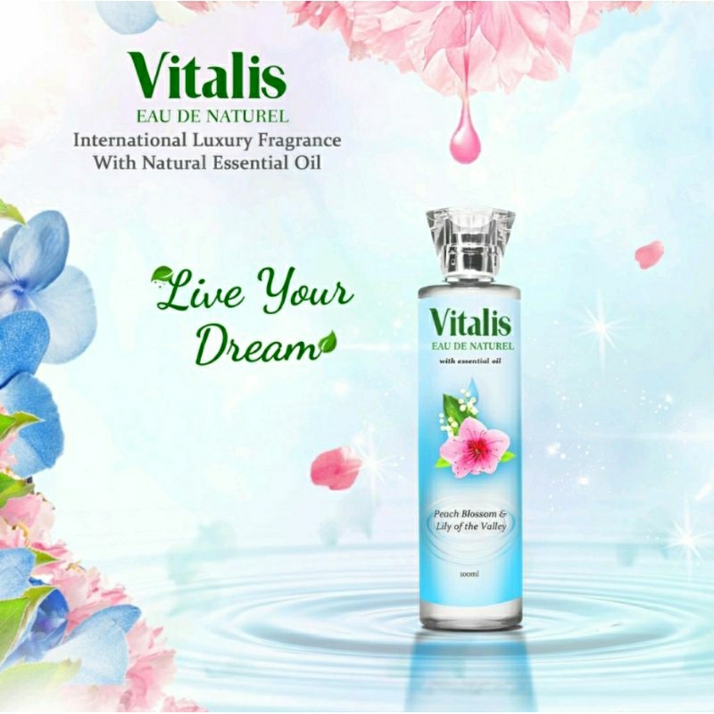 Vitalis Eau De Natural With Essential Oil 100ml | Parfum Wanita Tahan Lama