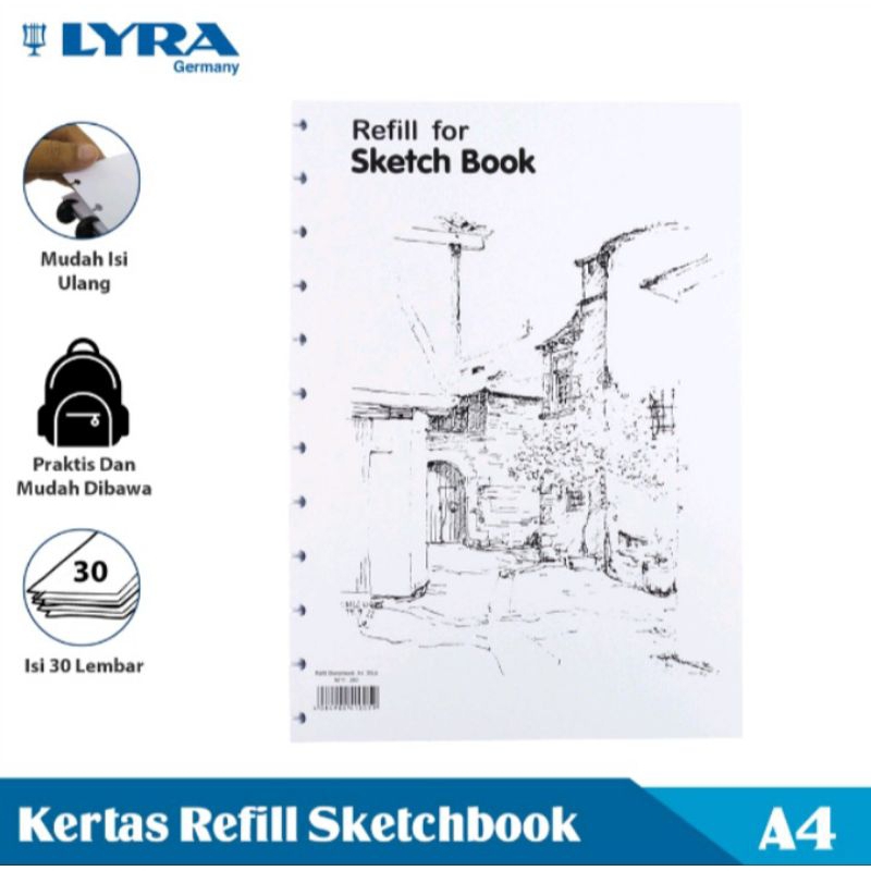 

LYRA Kertas Isi Ulang Buku Sketsa Ukuran A4 30 Lembar