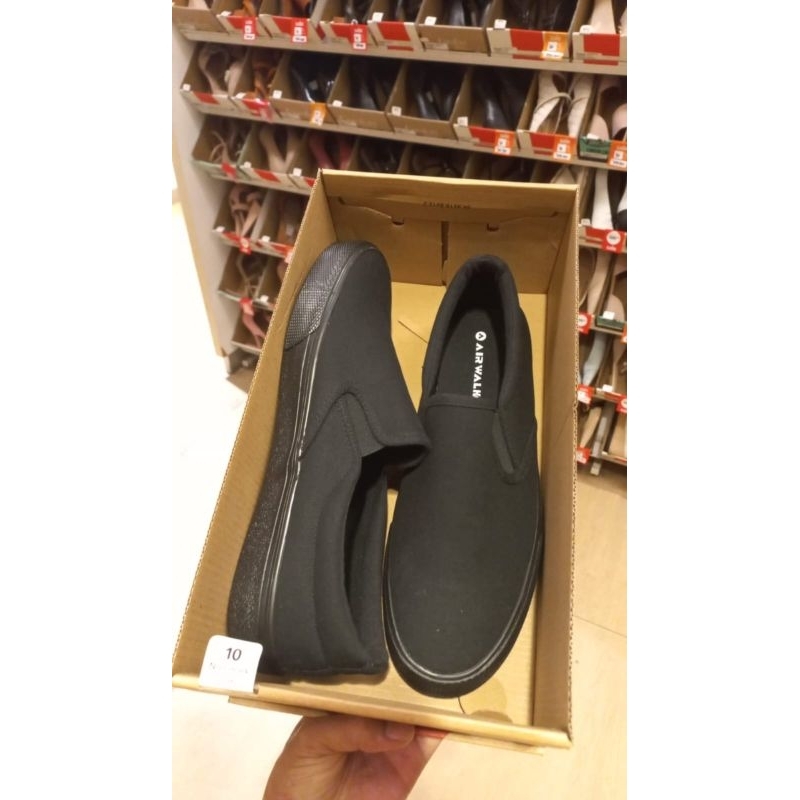 RESTOCK SALE ❗Sepatu AIRWALK ORIGINAL full black slip on - sepatu sekolah hitam - sepatu casual hita