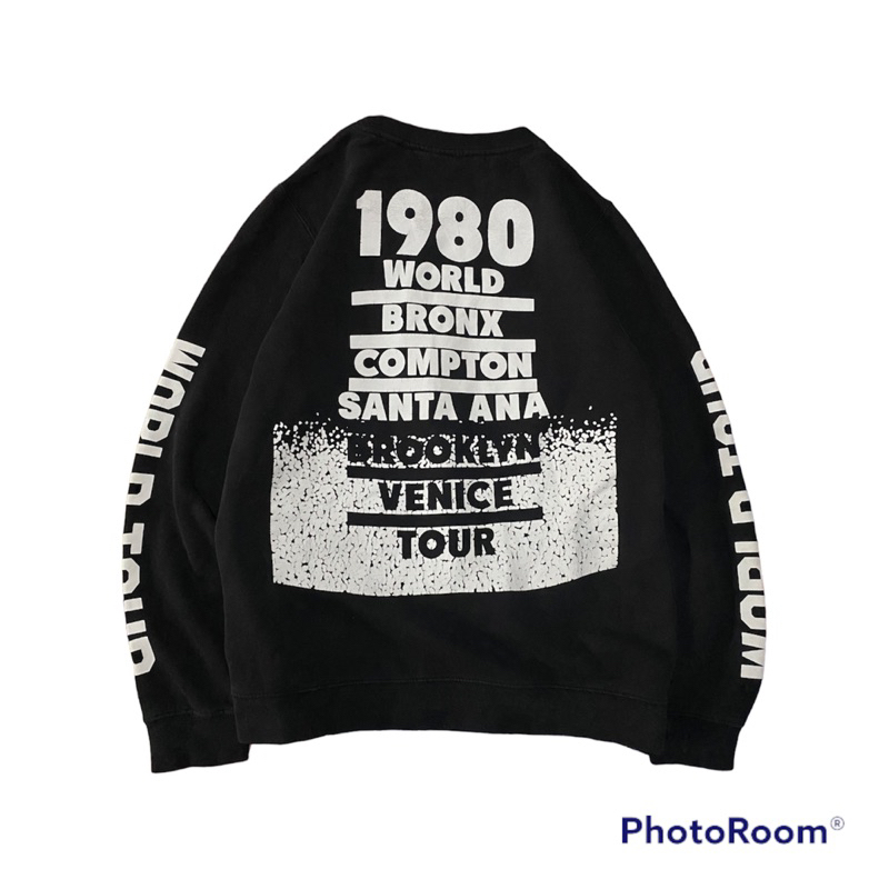 Sweater crewneck Stussy World Tour 1980 Vintage second original