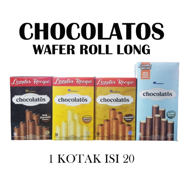 Chocolatos wafer roll long isi 12 pcs