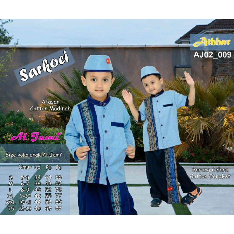 KOKOH SARKOCI MEREK A&J//BAJU MUSLIM SARKOCI ANAK2//BAJU MUSLIM KEKINIAN UNTUK USIA 3THN-13THN