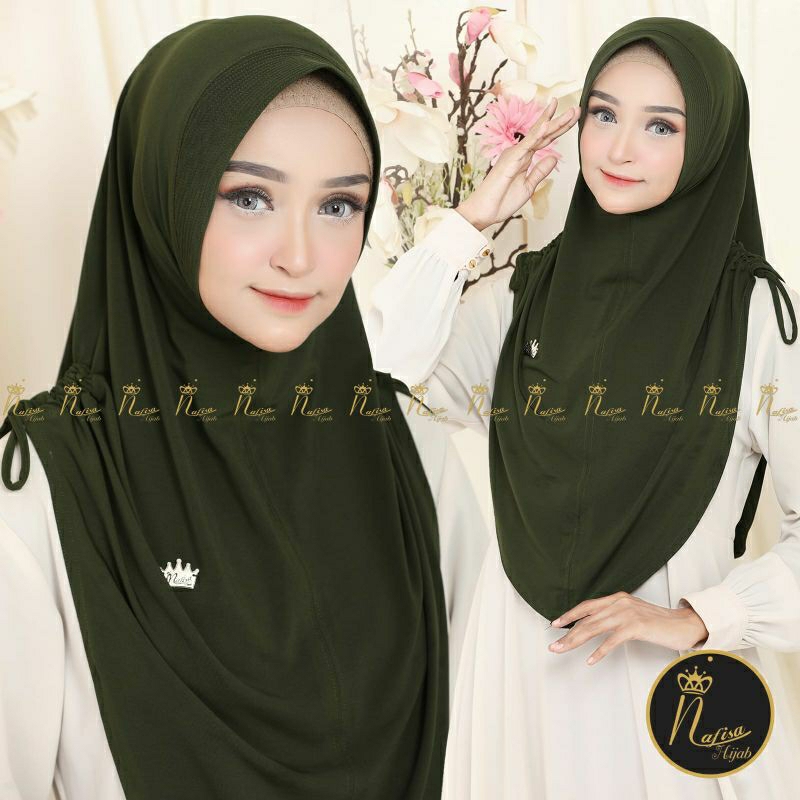 HIJAB INSTAN NAFISHA SERUT SAMPING JERSEY PREMIUM ORI NAFISHA HIJAB