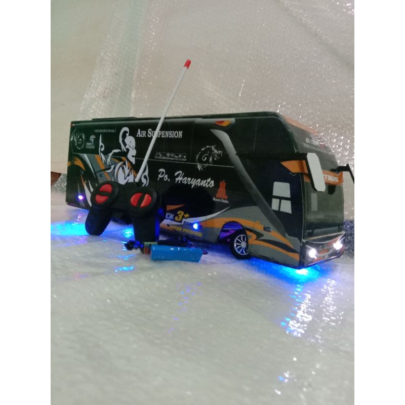 mobil remot miniatur bus remot PO haryanto