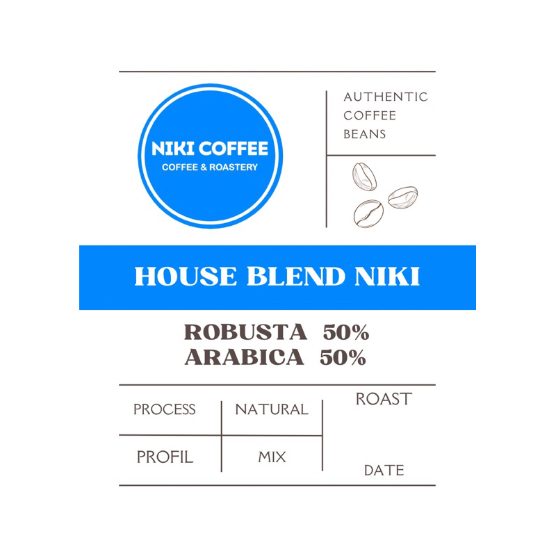 

Kopi House Blend Niki (Arabica 50% Robusta 50%) 100 gram