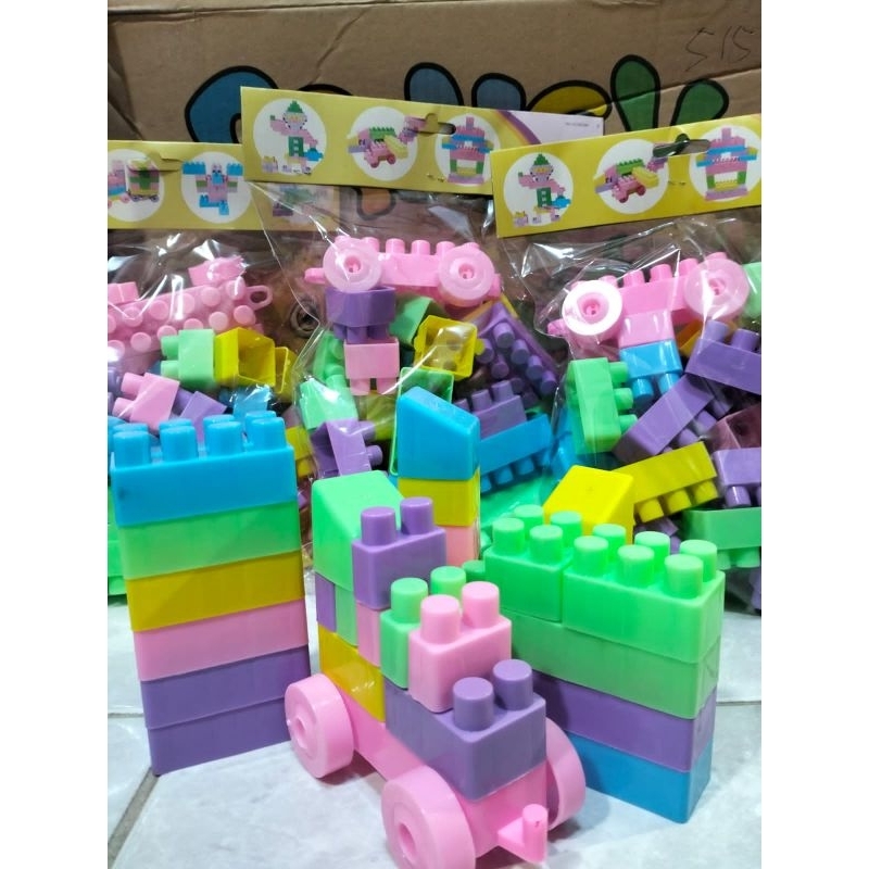 HJ 3838 B mainan anak edukasi balok susun besar isi 30pcs / mainan happy kids bongkar pasang / mainan Puzzle