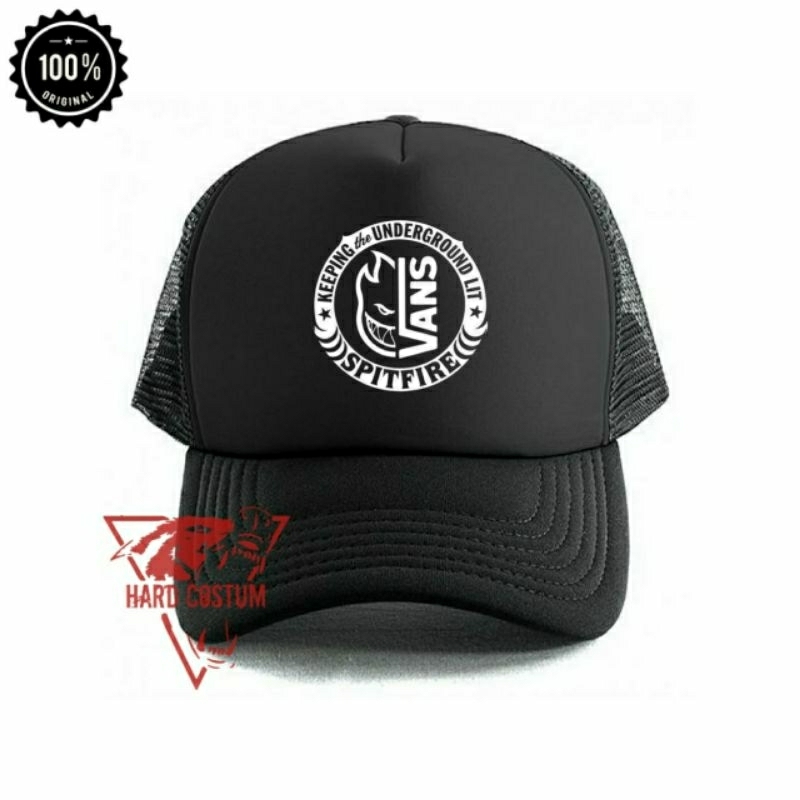 Topi Jaring Distro / Trucker Hat / Topi Jaring Pria / Topi Logo - Vans Spitfire