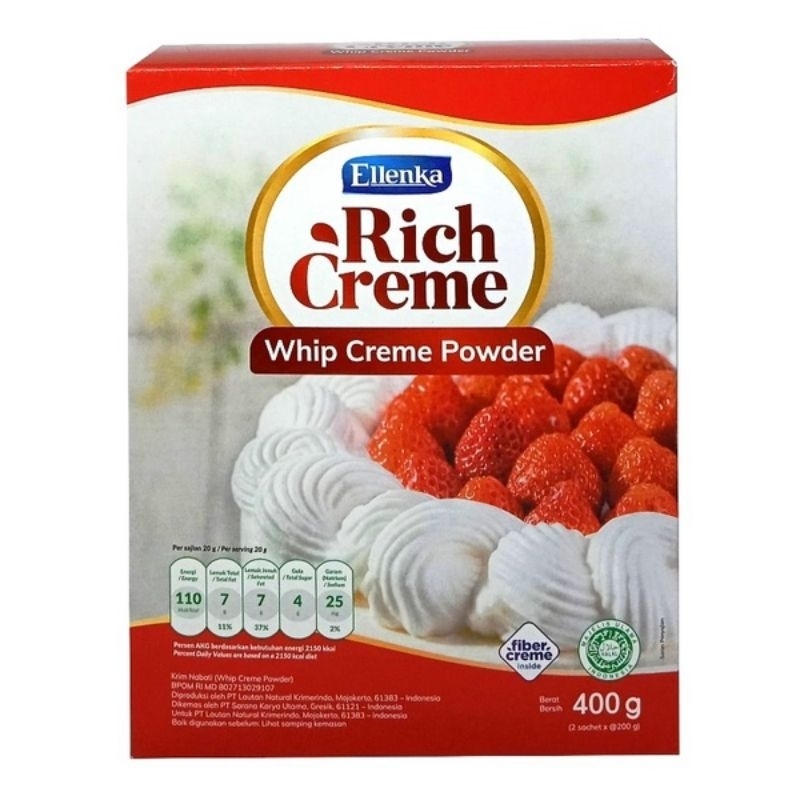 1x RichCreme Whip Creme 400gr Twinpack &lt; 2p pcs 200 gr&gt;