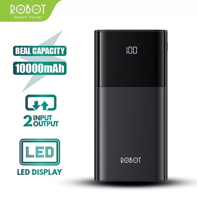Powerbank Robot RT190S 10000mAh LED Dual Output USB-A Original