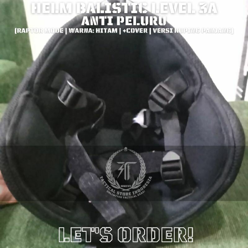 EXCLUSIVE TSI SERIES! Helm Tactical Balistic Asli Level 3A Model Rel Wendy Raptor - Versi Kuping Panjang - Helm Anti Peluru TNI Polri