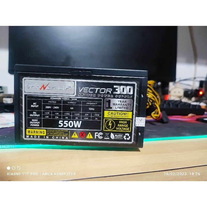 POWER SUPPLY VEKTOR POWER UP 550W