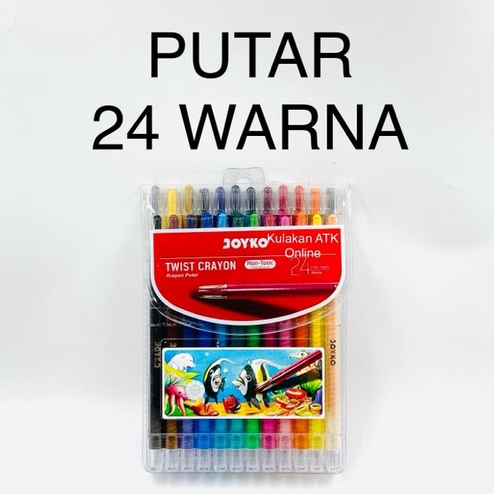 

( DAPAT 1 SET ) Crayon / Krayon / Oil Pastel Putar TiTi Joyko 24 Warna Panjang