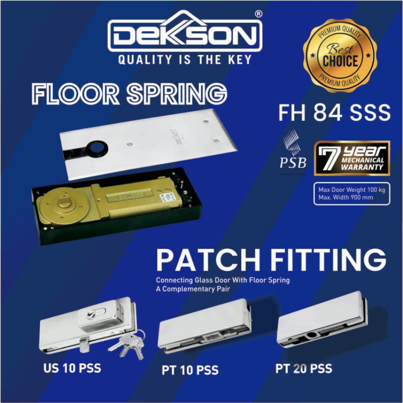 Paket Patch Fitting Set + Floor Hinge Dekkson FH DKS 84 Original Garansi