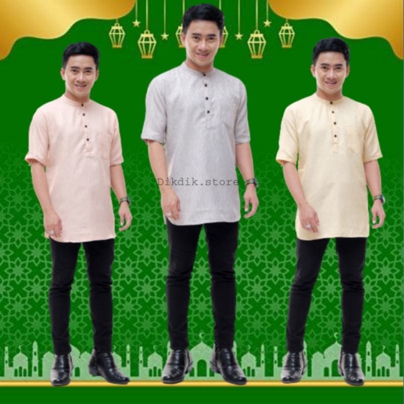 BEST SELLER Baju Koko Kurta Pria Lengan 3/4 dan Lengan Pendek Premium Baju Koko Fashion Muslim Pria Terbaru