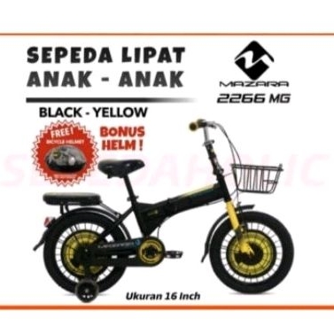 MAZARA SEPEDA LIPAT ANAK WARNA KUNING 16 inch GOOD CONDITION