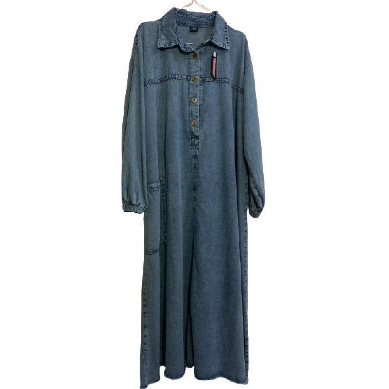 Tunik Panjang Jeans / Long Dress / Gamis / Jeans / Baju Cantik / Pakaian Wanita