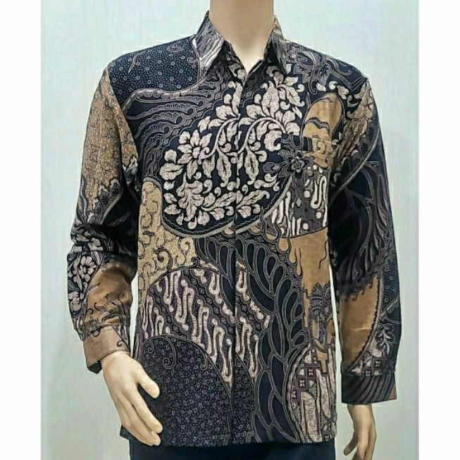 Kemeja Hem Batik Pria Jumbo 4L-5L Lengan Panjang Atasan Baju Batik Pria Big Size Ukuran Besar GRD-HT