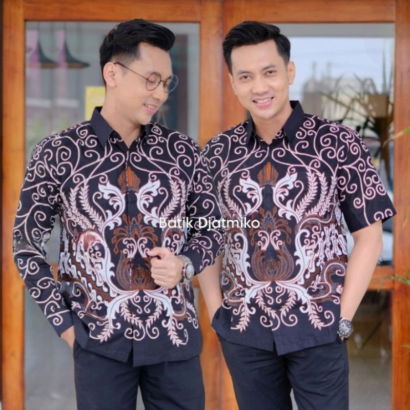 Kemeja Batik Uwer Mahkota Hem Batik Lengan Panjang Pendek Jumbo Regular