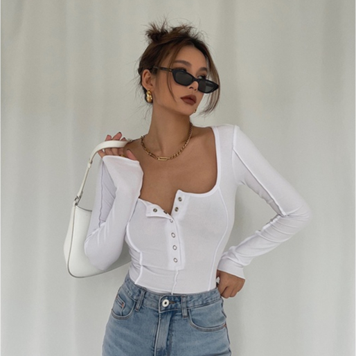 baju atasan wanita lengan panjang atasan crop top korea style import kemeja blouse