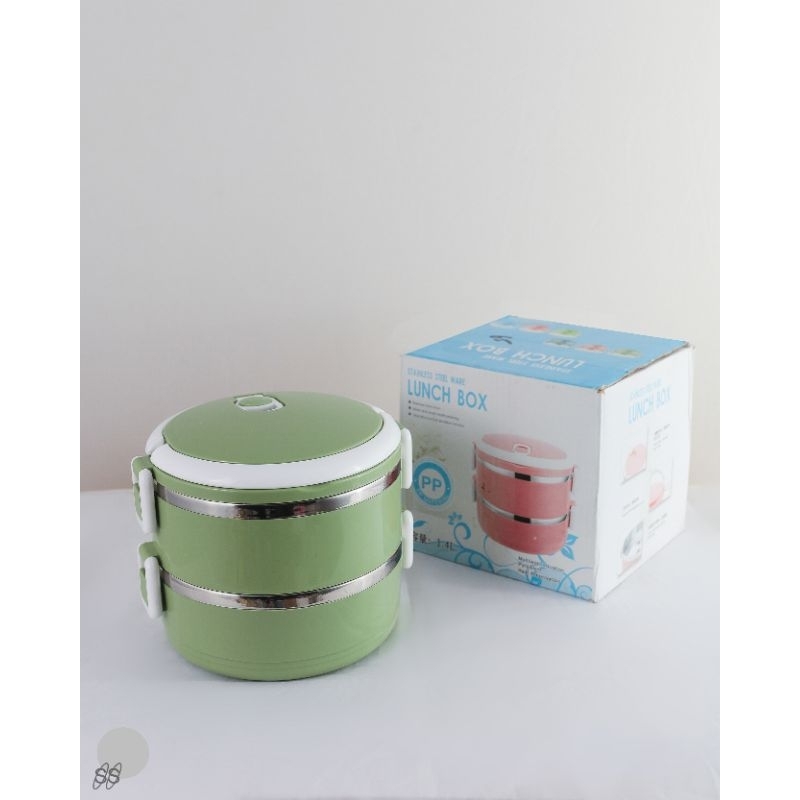 Rantang Bekal Makan 2 Susun Lunch Bok Stainless Steel