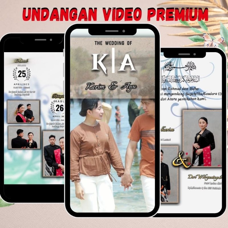 Undangan Video Foto colase / undangan pernikahan / undangan digital video / undangan video aesthetic