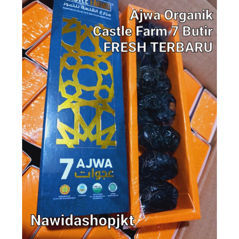 Kurma Ajwa Organic 7 butir Castle Farm 1 Dus isi 28 Diet Sehat