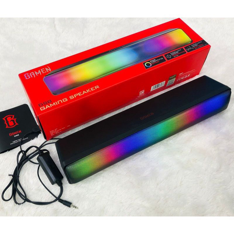 PROMO GAMEN Multimedia Speaker Gaming / Sound Audio / Sound Bar GS8 RGB Rhythm Light BY SEN