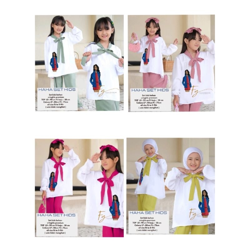 haha set kids / setelan anak muslim / set anak / amelia kids