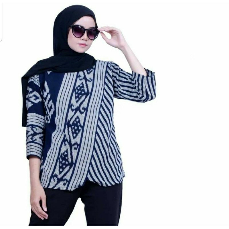 Blouse lurik blouse tenun blouse tenun jepara baju tenun jepara kombiansi BTB13