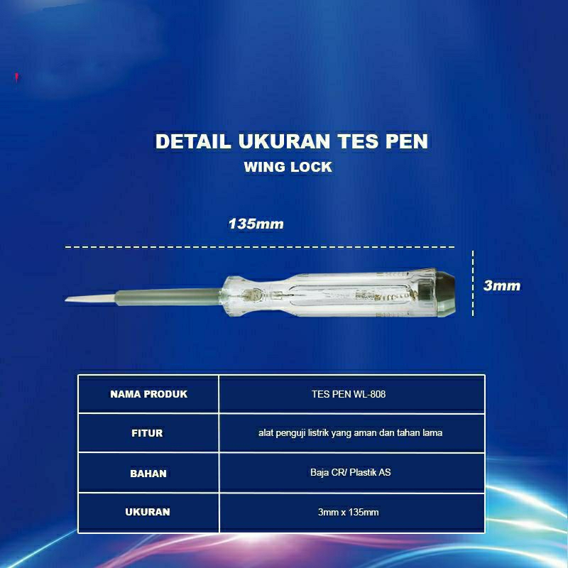 Wing lock 808 , Tespen Testpen Obeng Gantung Abu - Abu