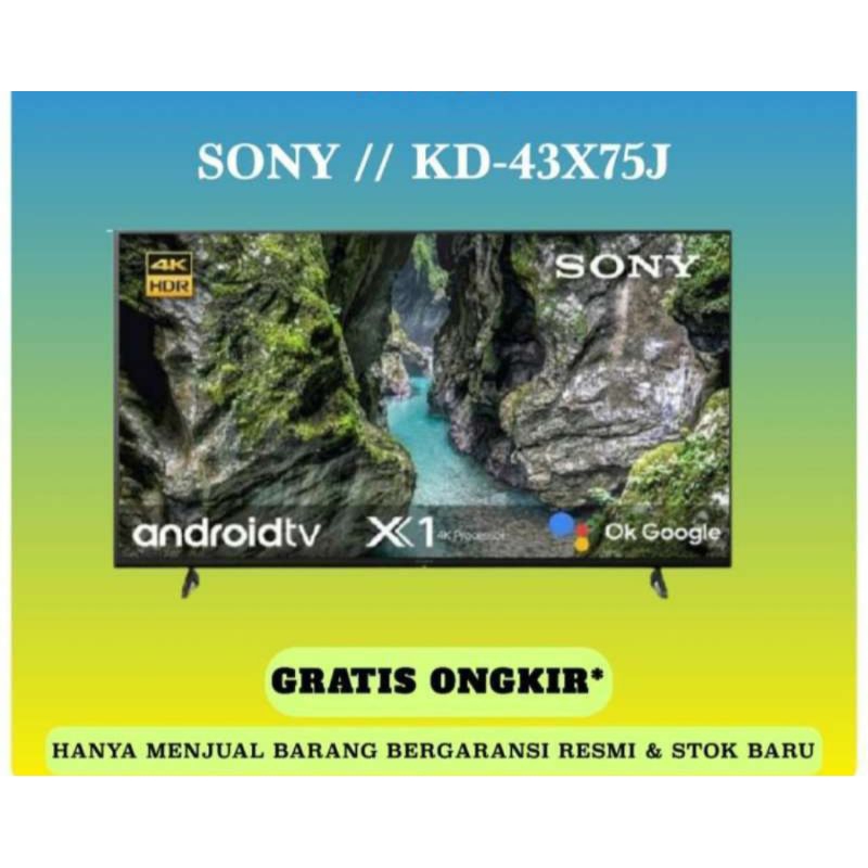 Sony Led TV 43inch KD-43X75J | 43X75J Digital Smart Android TV UHD 4K Bravia Engine Garansi Resmi